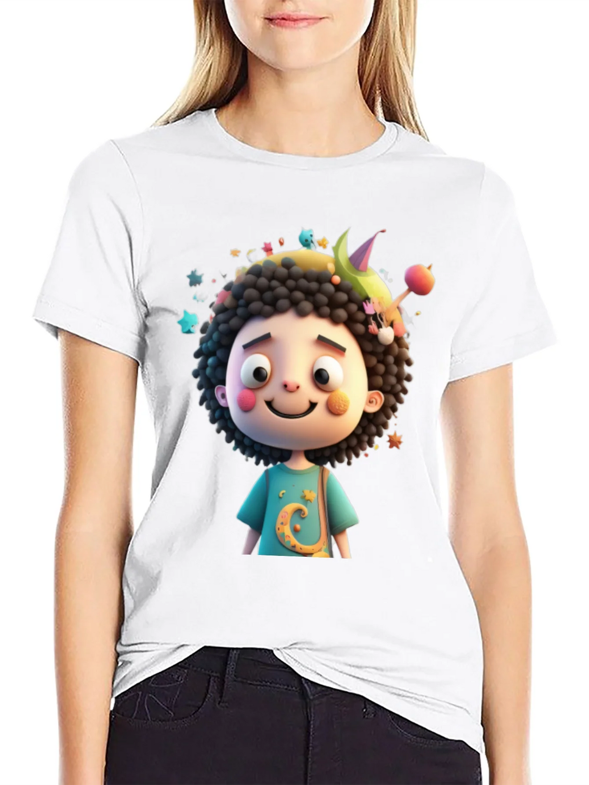 Cartoon Character Black T-Shirt product image 8