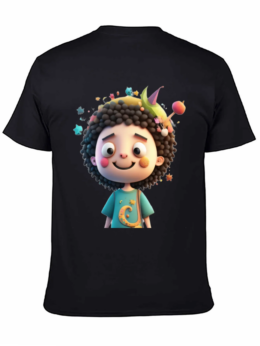 Cartoon Character Black T-Shirt product image 4