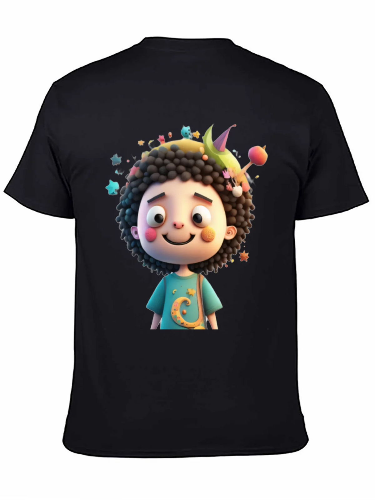 Cartoon Character Black T-Shirt product image 4