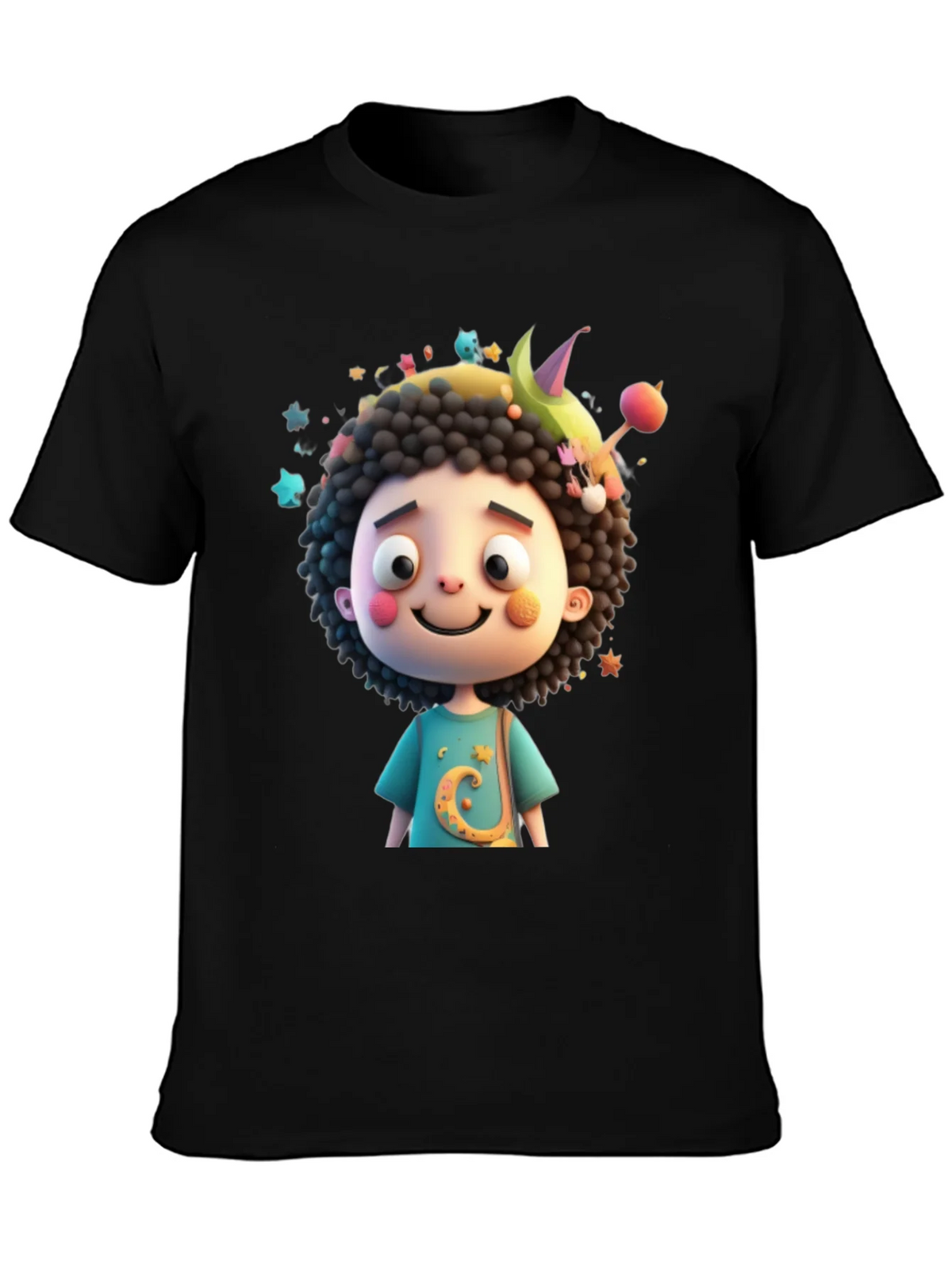 Cartoon Character Black T-Shirt product image 3