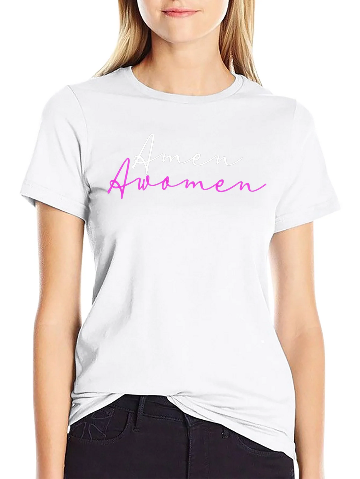 Amen Awomen T-Shirt - Trendy Slogan Tee product image 6