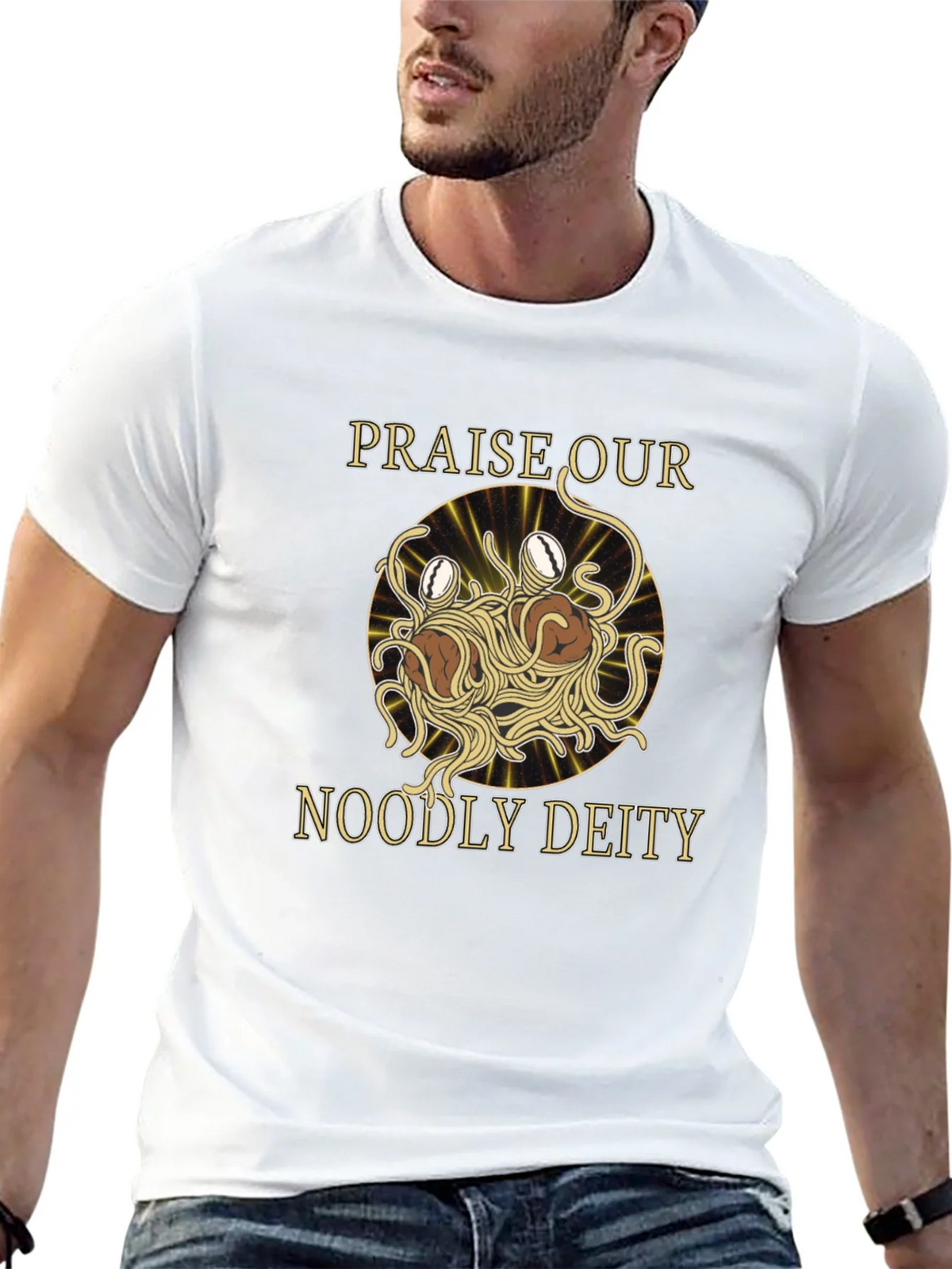 Noodly Deity T-Shirt - Funny Spaghetti Monster Graphic Tee product image 12