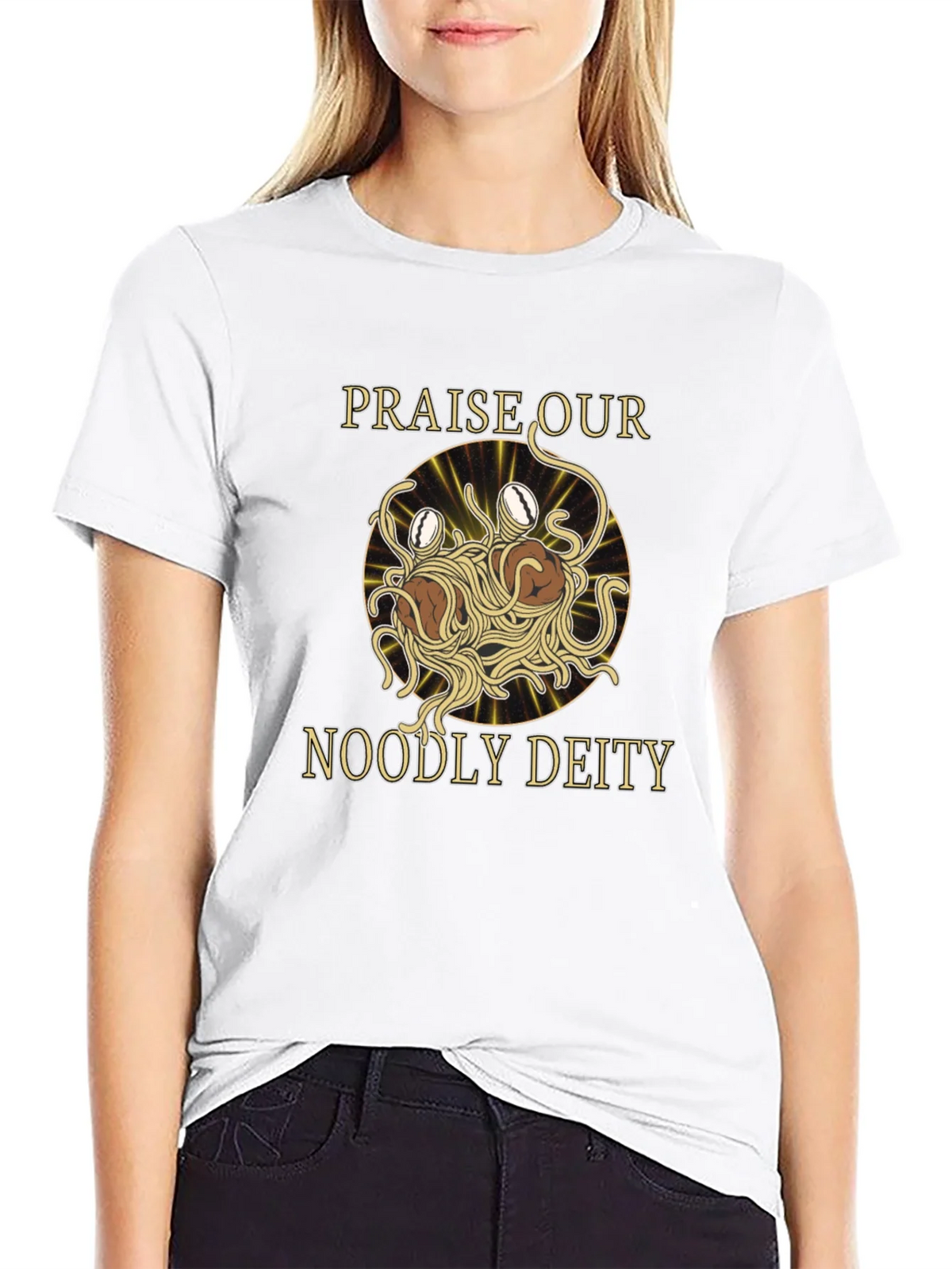 Noodly Deity T-Shirt - Funny Spaghetti Monster Graphic Tee product image 8