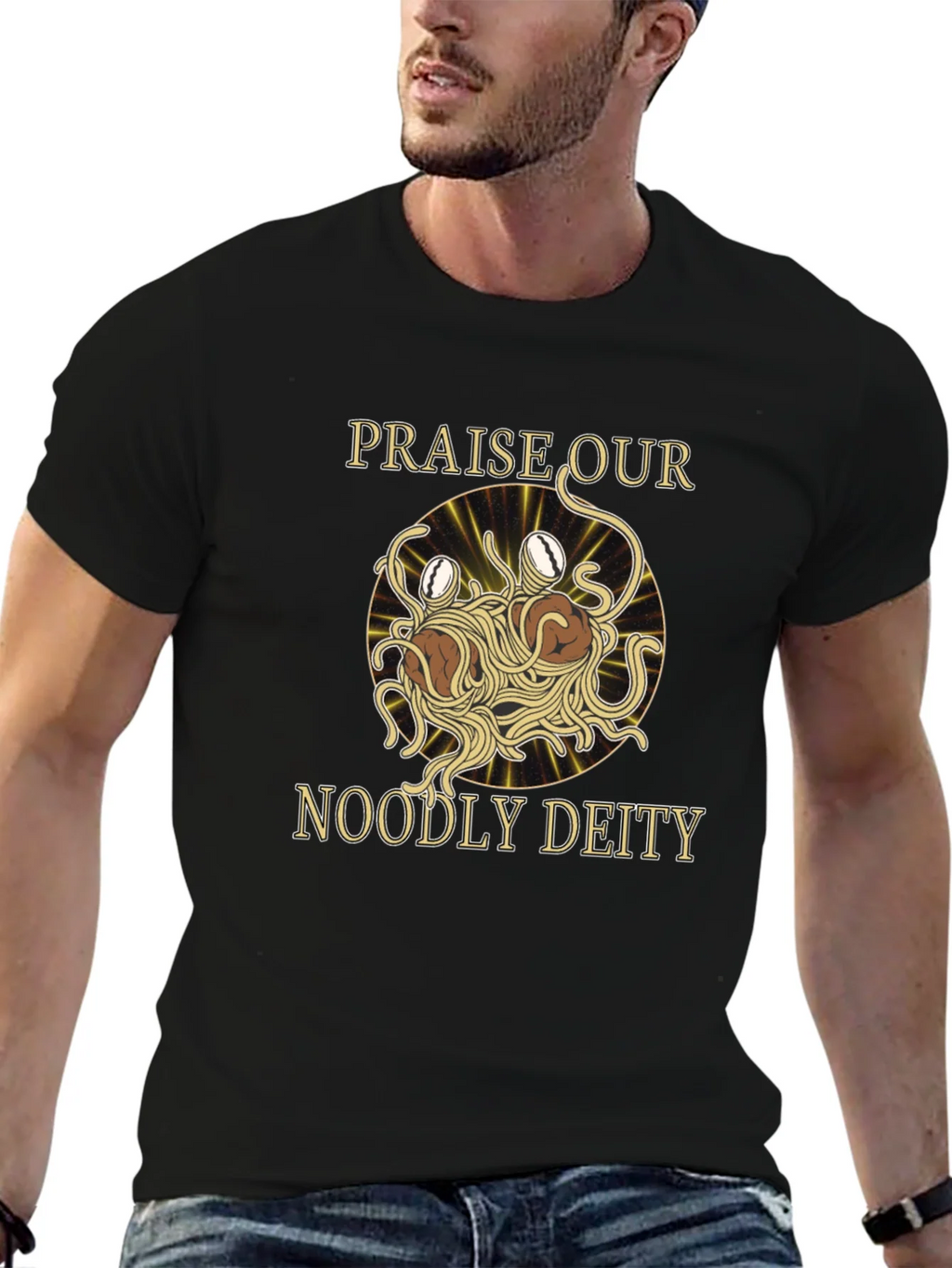 Noodly Deity T-Shirt - Funny Spaghetti Monster Graphic Tee product image 6