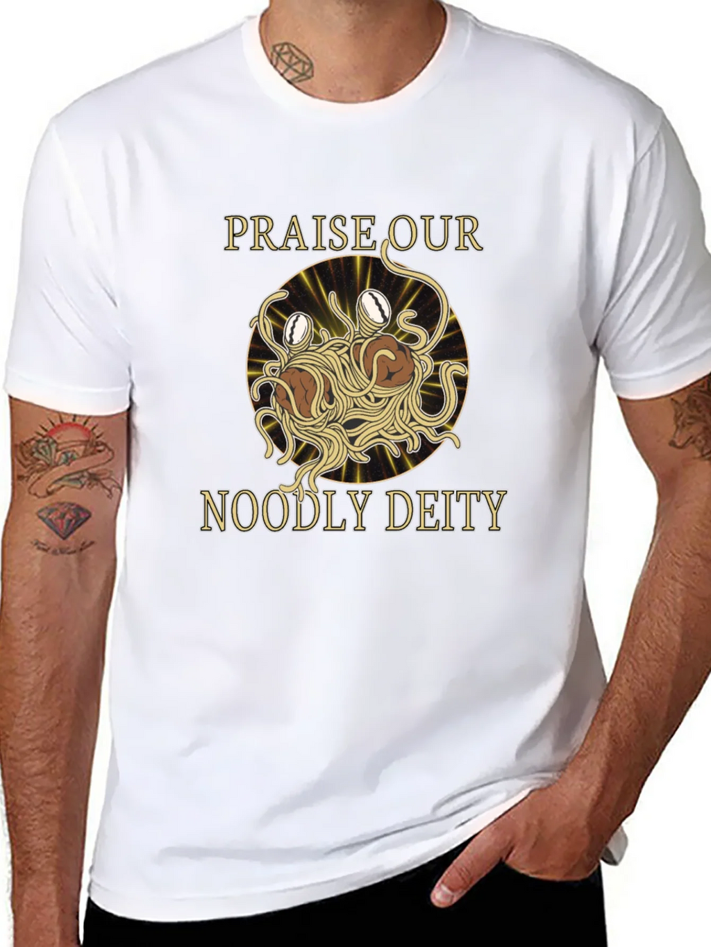 Noodly Deity T-Shirt - Funny Spaghetti Monster Graphic Tee product image 7