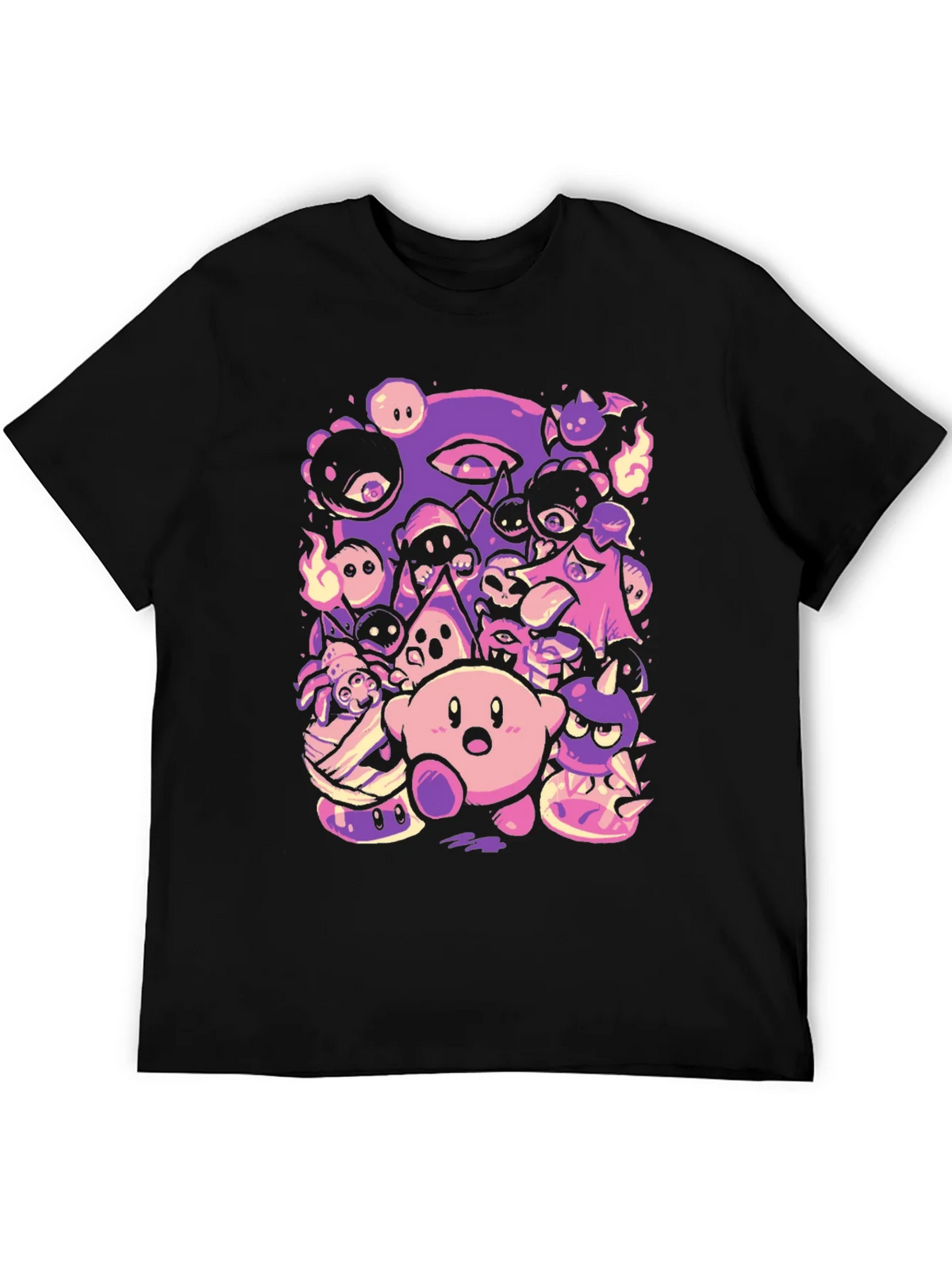 Kirby Character Mashup Black T-Shirt product image 5