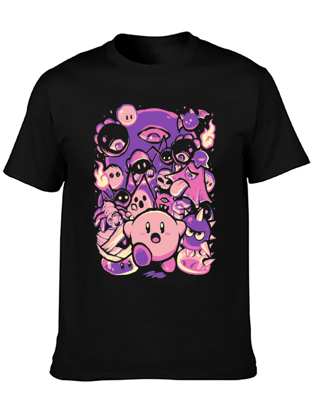Kirby Character Mashup Black T-Shirt product image 3