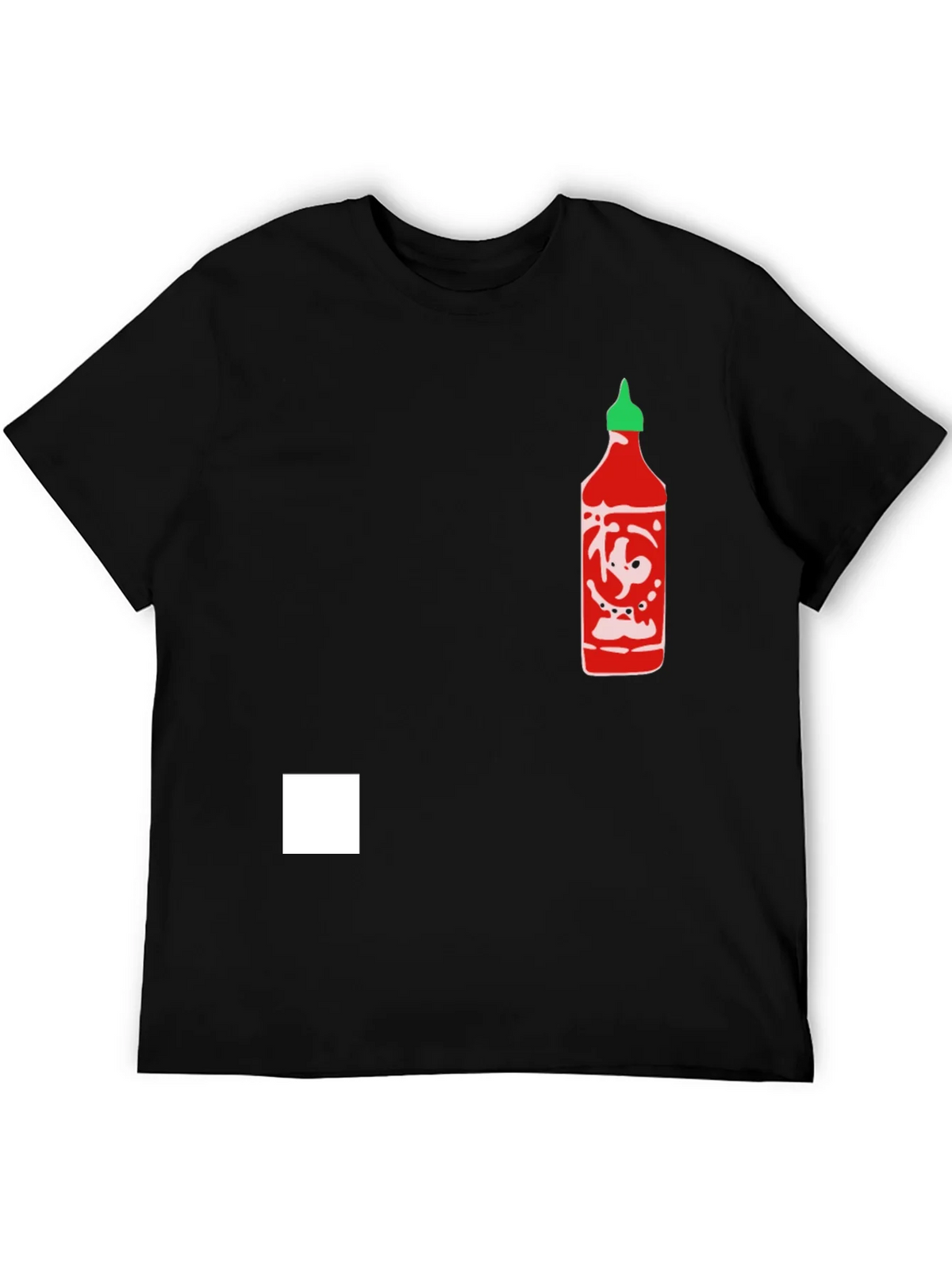 Sriracha Bottle Graphic Tee - Black Cotton Blend product image 5