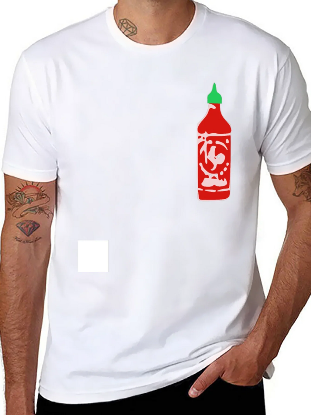 Sriracha Bottle Graphic Tee - Black Cotton Blend product image 7