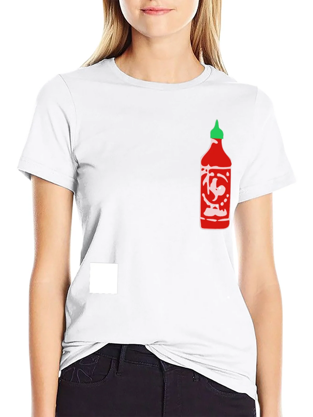 Sriracha Bottle Graphic Tee - Black Cotton Blend product image 8