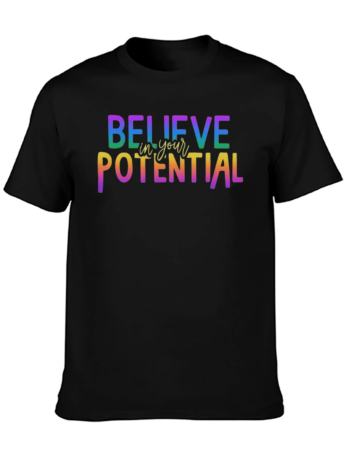 Believe In Your Potential Rainbow Graphic T-Shirt product image 3