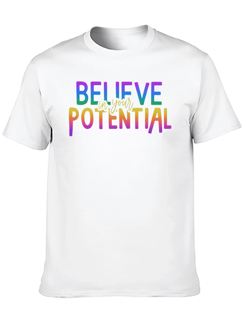 Believe In Your Potential Rainbow Graphic T-Shirt product image 8