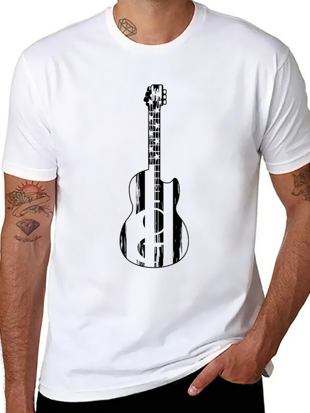 Guitar Graphic Black T-Shirt - Musician Style product image 6