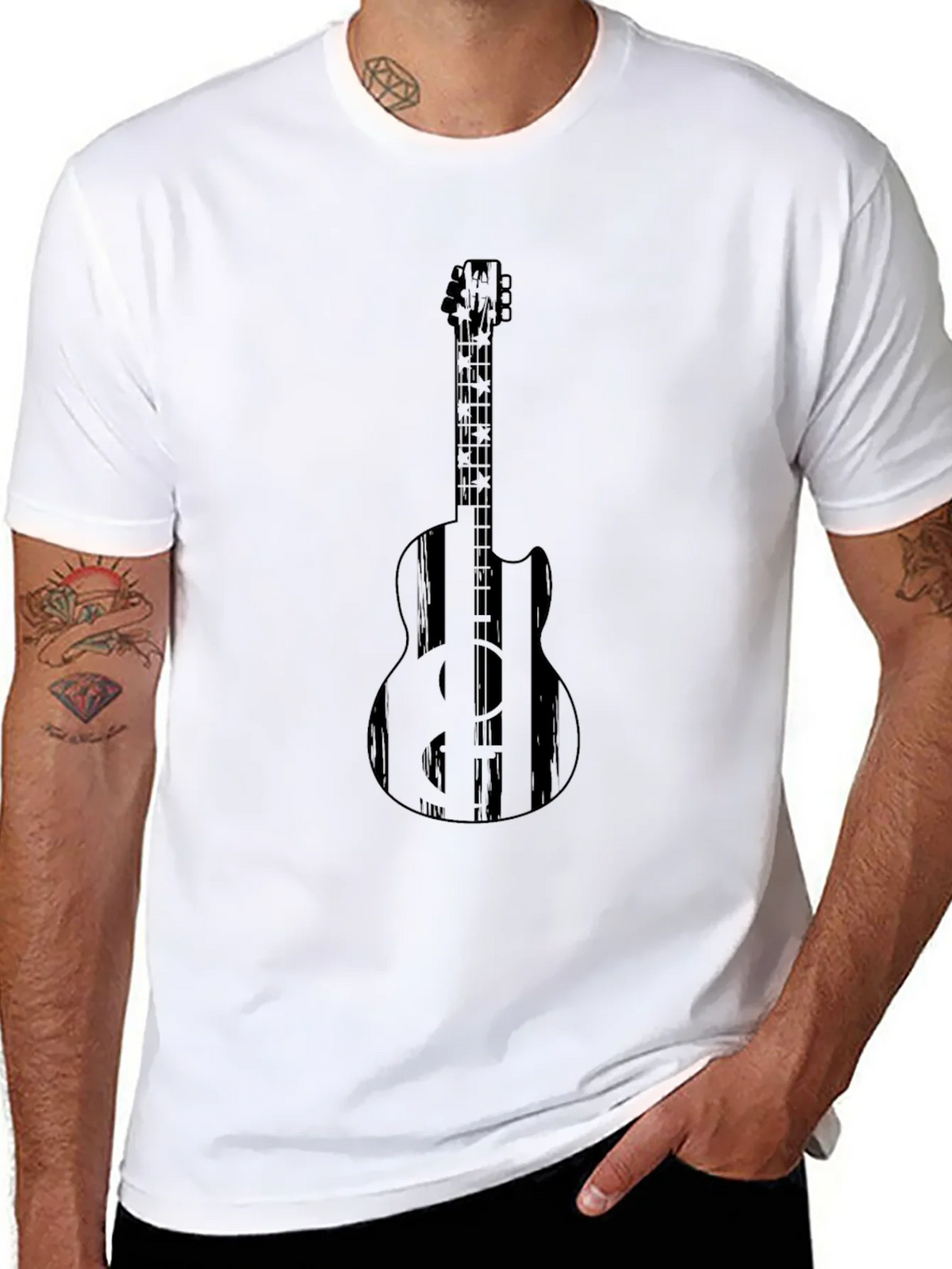 Guitar Graphic Black T-Shirt - Musician Style product image 6