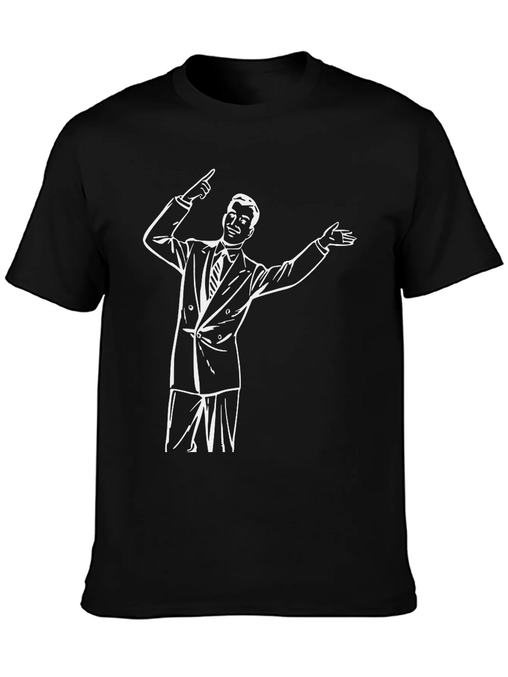 Retro Presenter Graphic Tee - Black Cotton Blend product image 2
