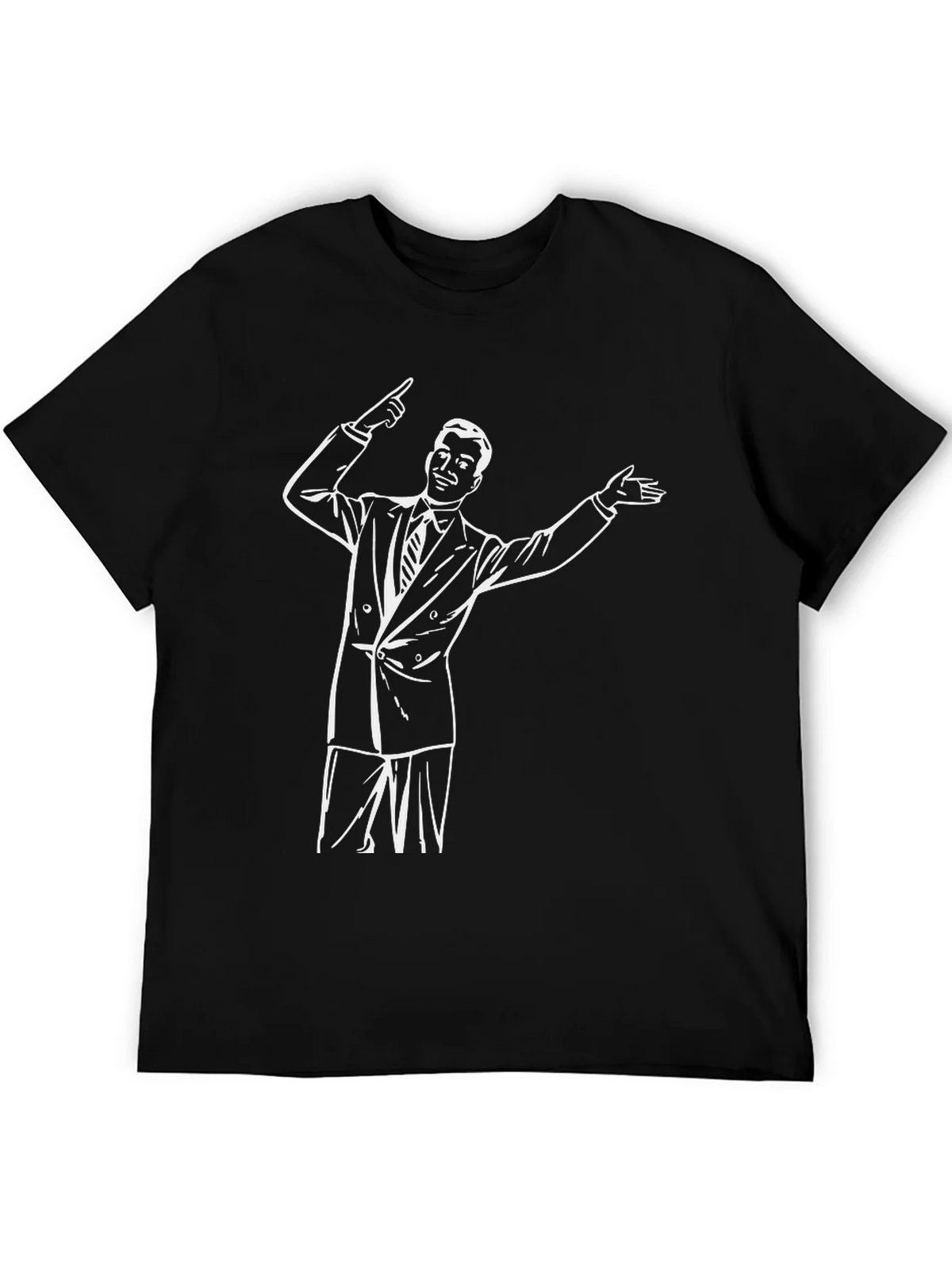 Retro Presenter Graphic Tee - Black Cotton Blend product image 3