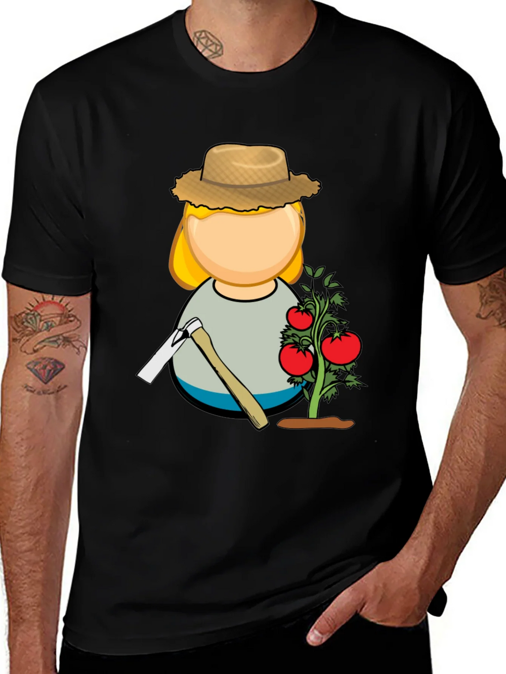Gardener Graphic T-Shirt - Black Cotton Blend