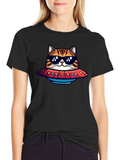 Cool Cat UFO Graphic T-Shirt product image 1