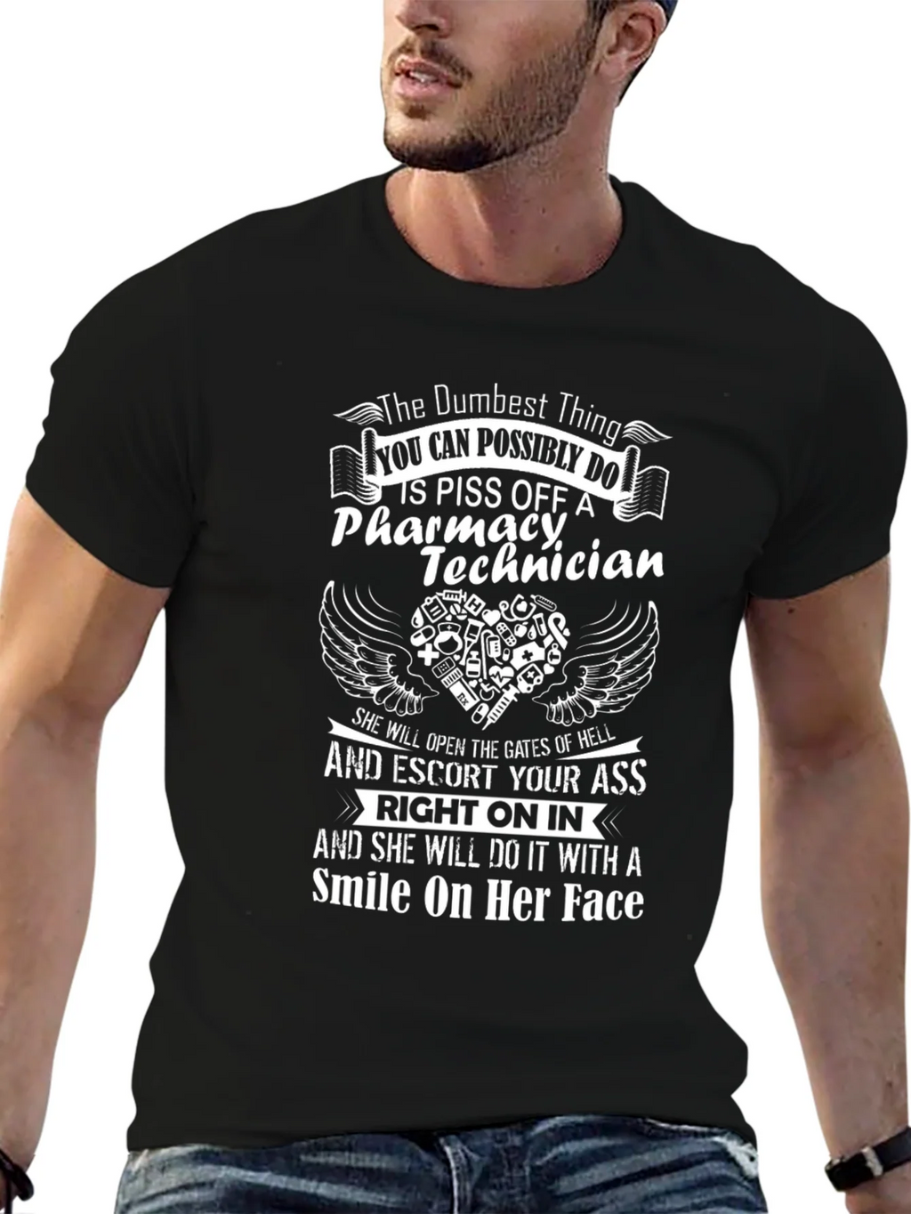 Pharmacy Technician T-Shirt: Dumbest Thing to Do product image 6