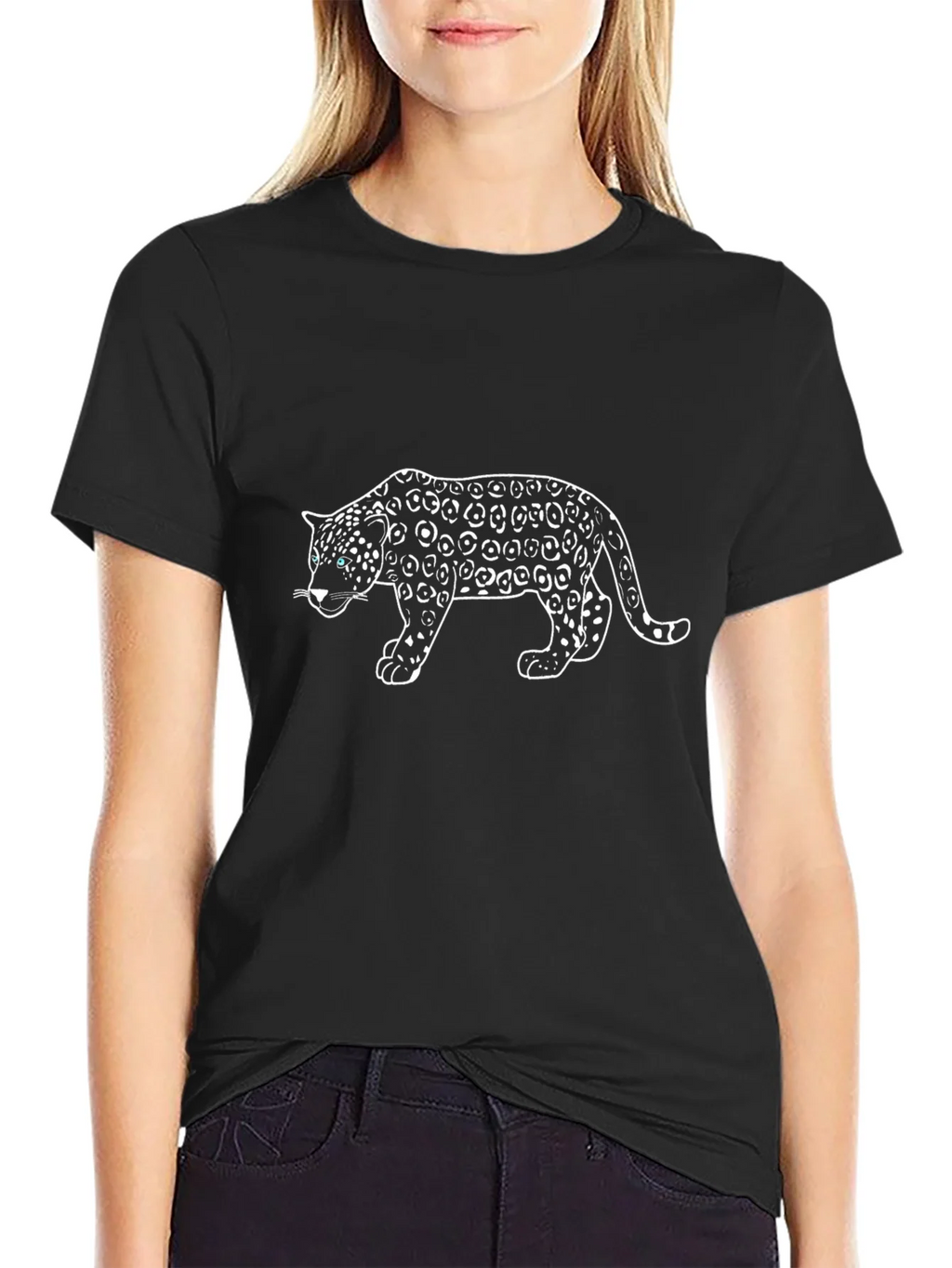 Black T-Shirt with Leopard Design product image 2