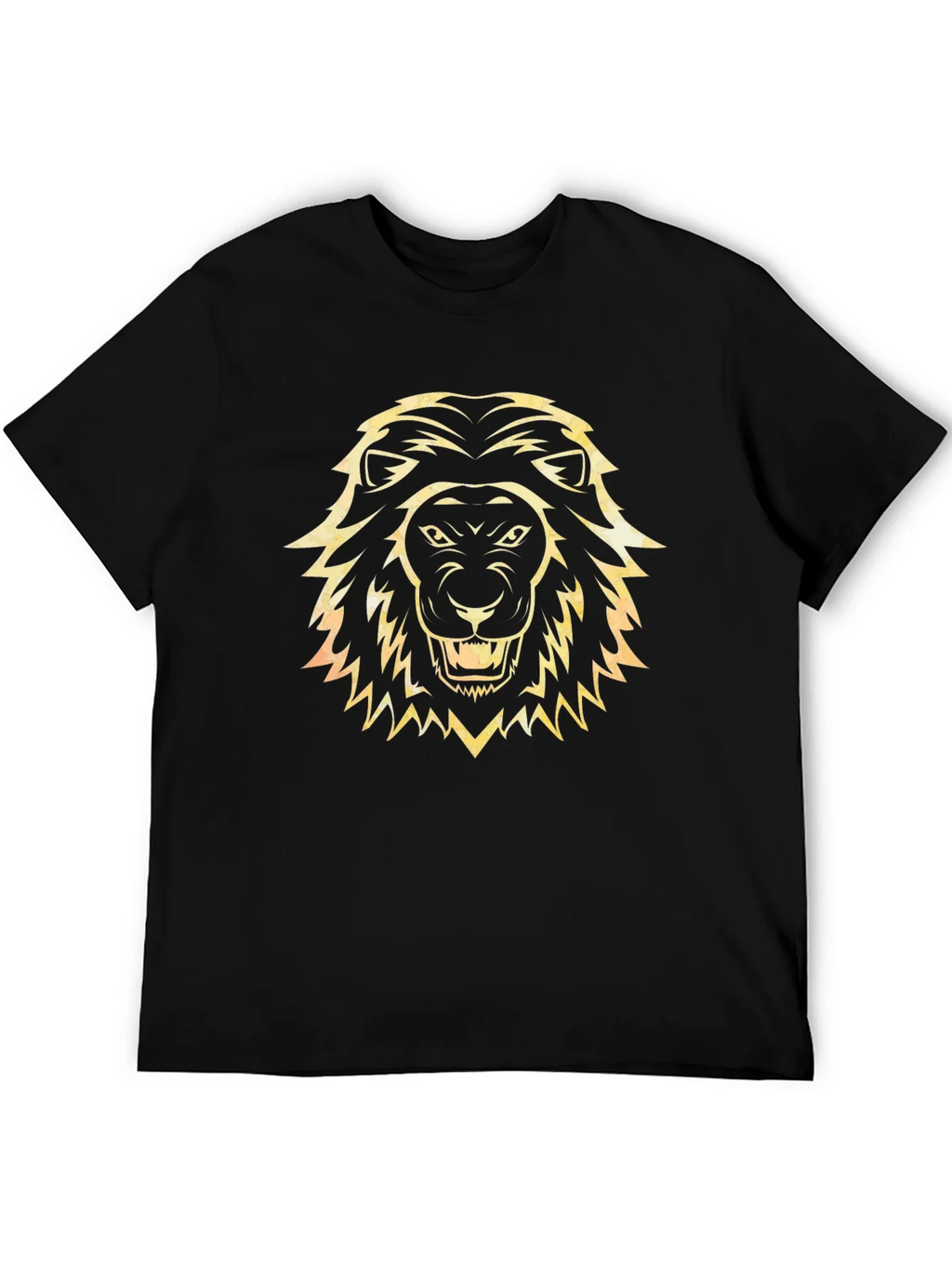 Lion Head Graphic Tee - Black Cotton T-Shirt product image 5