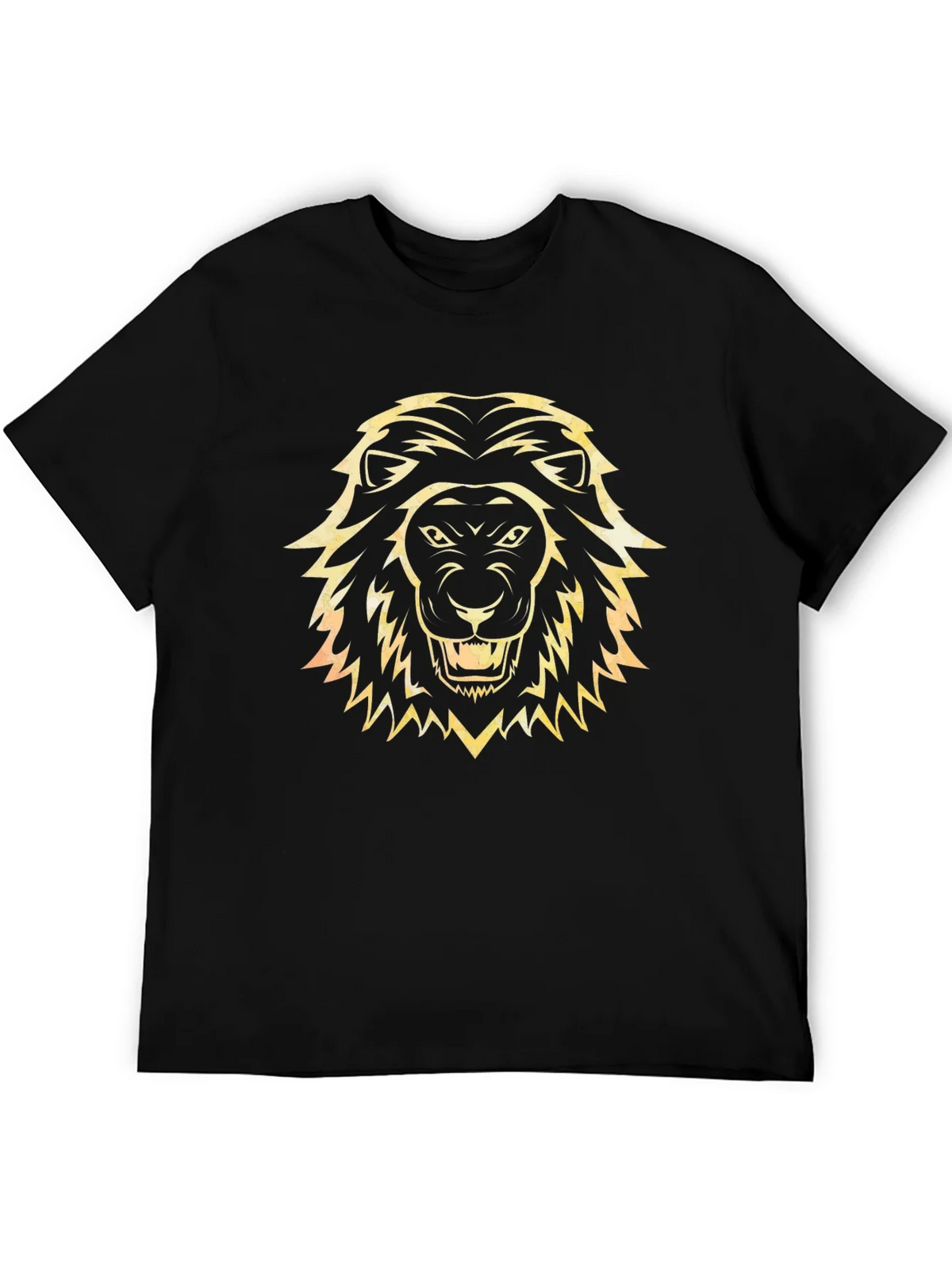 Lion Head Graphic Tee - Black Cotton T-Shirt product image 5