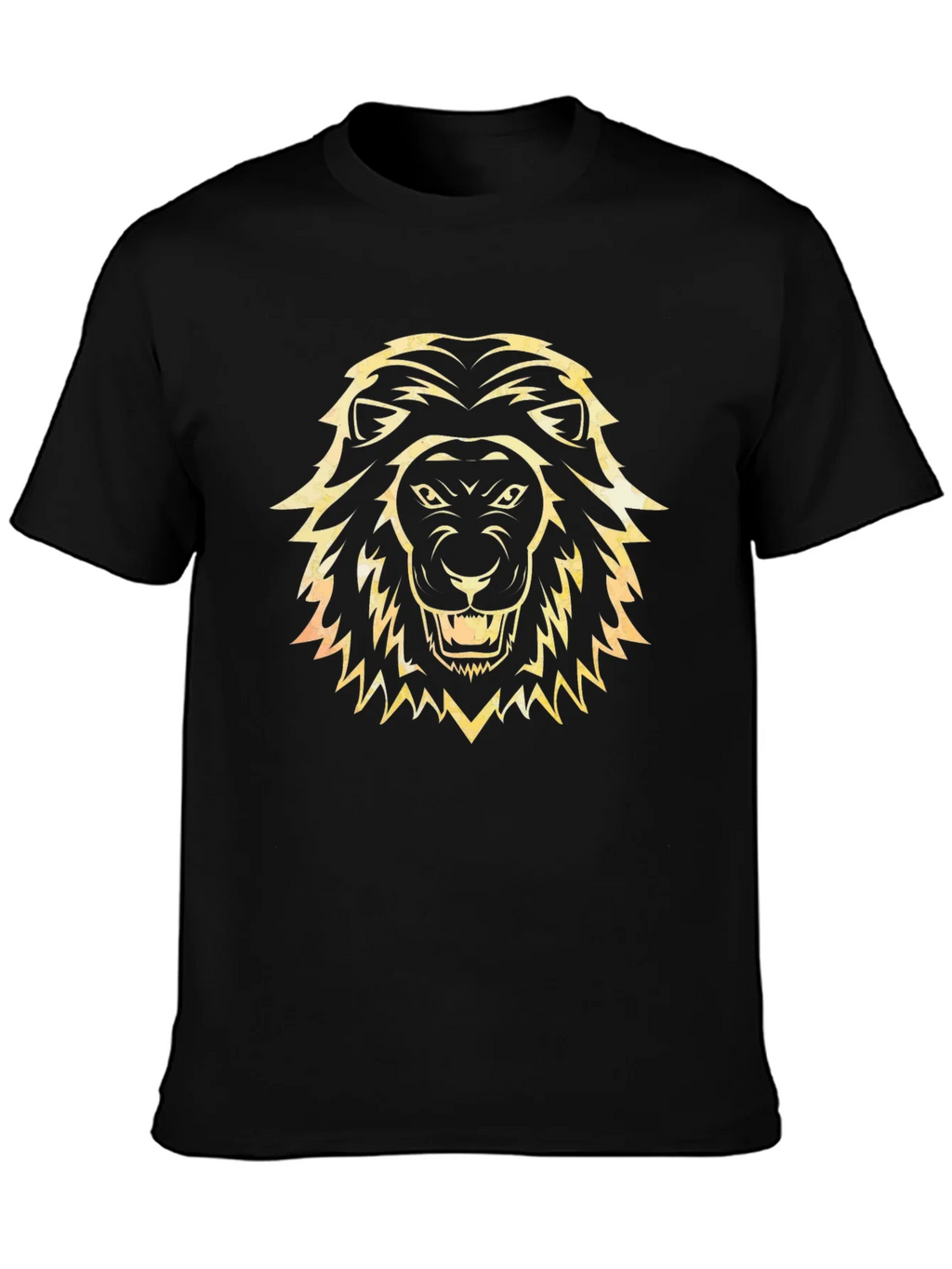 Lion Head Graphic Tee - Black Cotton T-Shirt product image 3