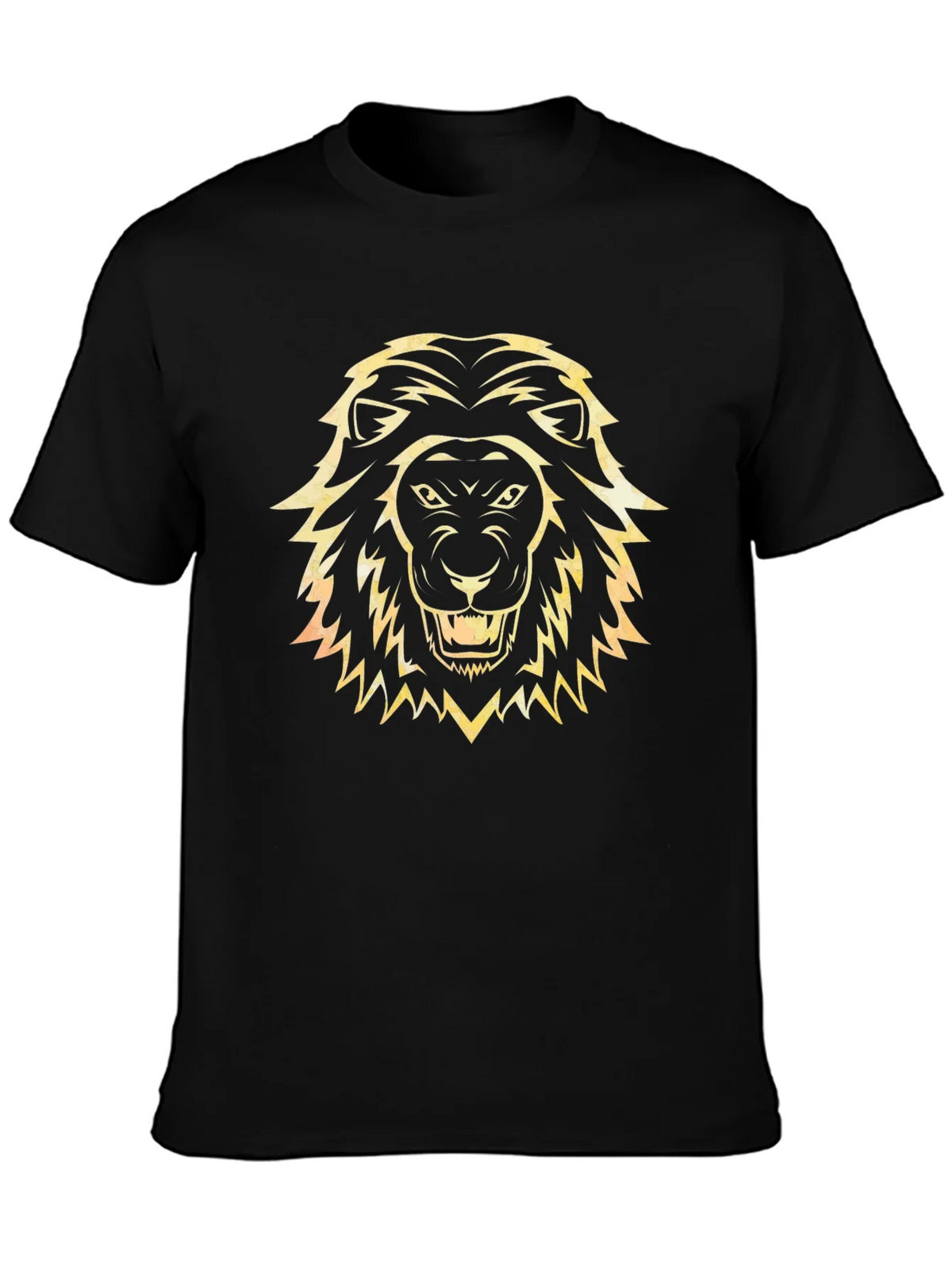 Lion Head Graphic Tee - Black Cotton T-Shirt product image 3