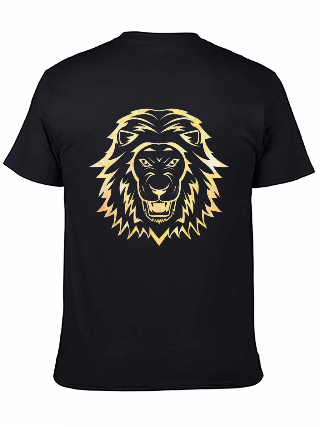 Lion Head Graphic Tee - Black Cotton T-Shirt product image 4