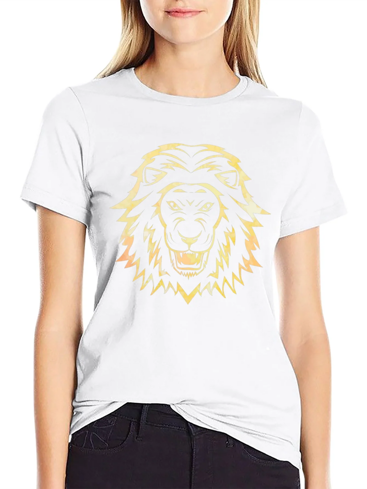 Lion Head Graphic Tee - Black Cotton T-Shirt product image 8