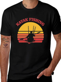 Kayak Fishing Sunset Graphic Tee product image 1