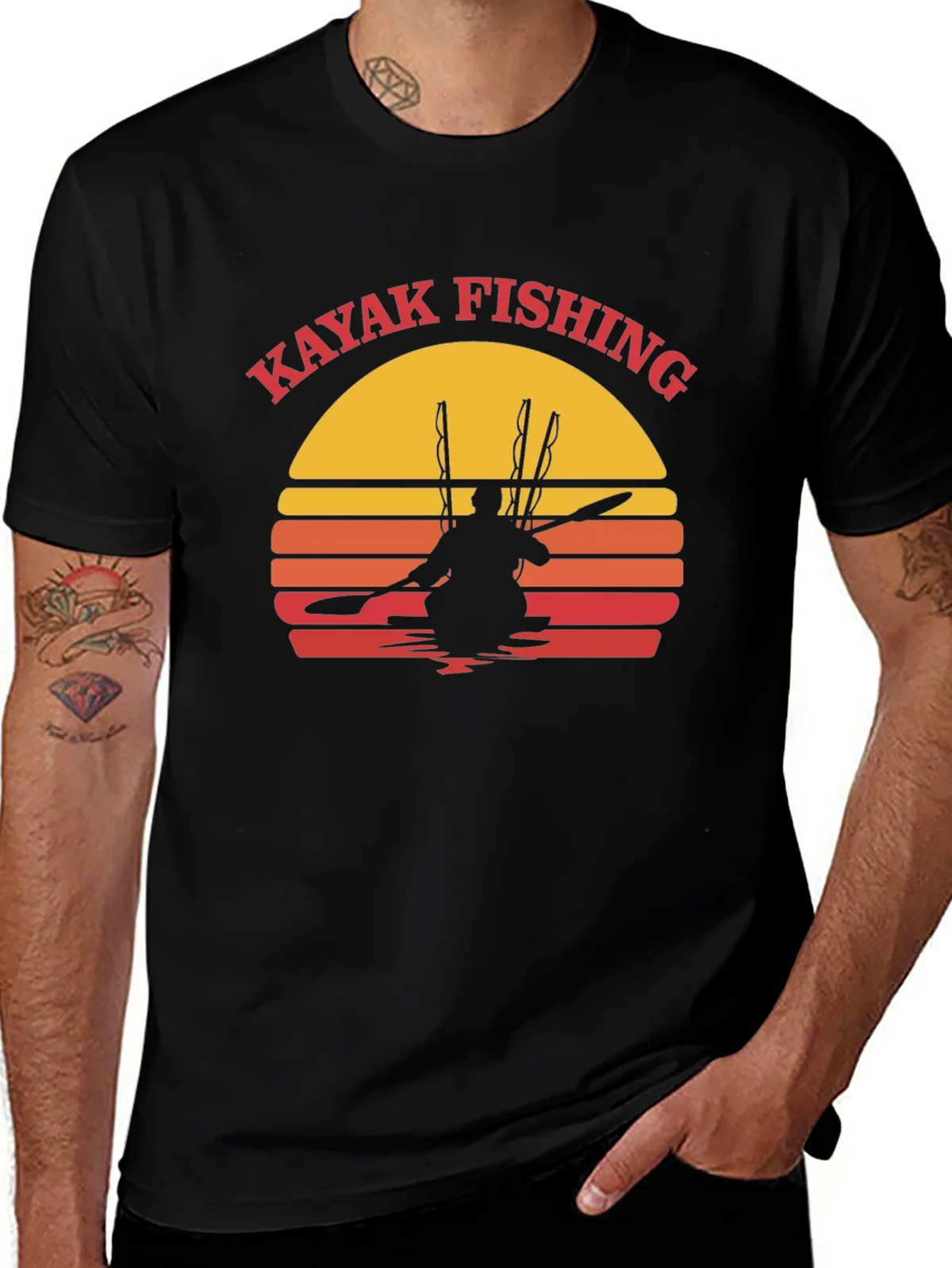 Kayak Fishing Sunset Graphic Tee product image 1