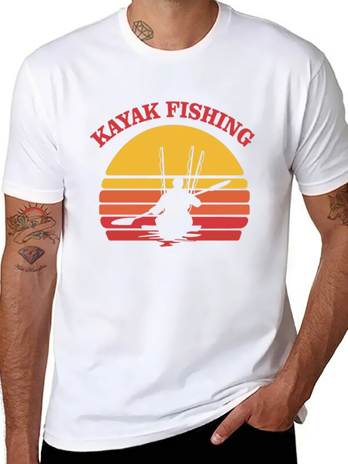 Kayak Fishing Sunset Graphic Tee product image 6