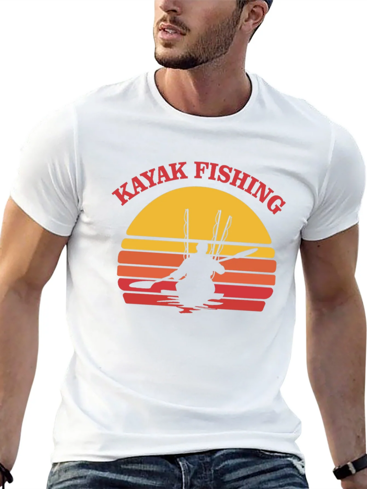 Kayak Fishing Sunset Graphic Tee product image 11