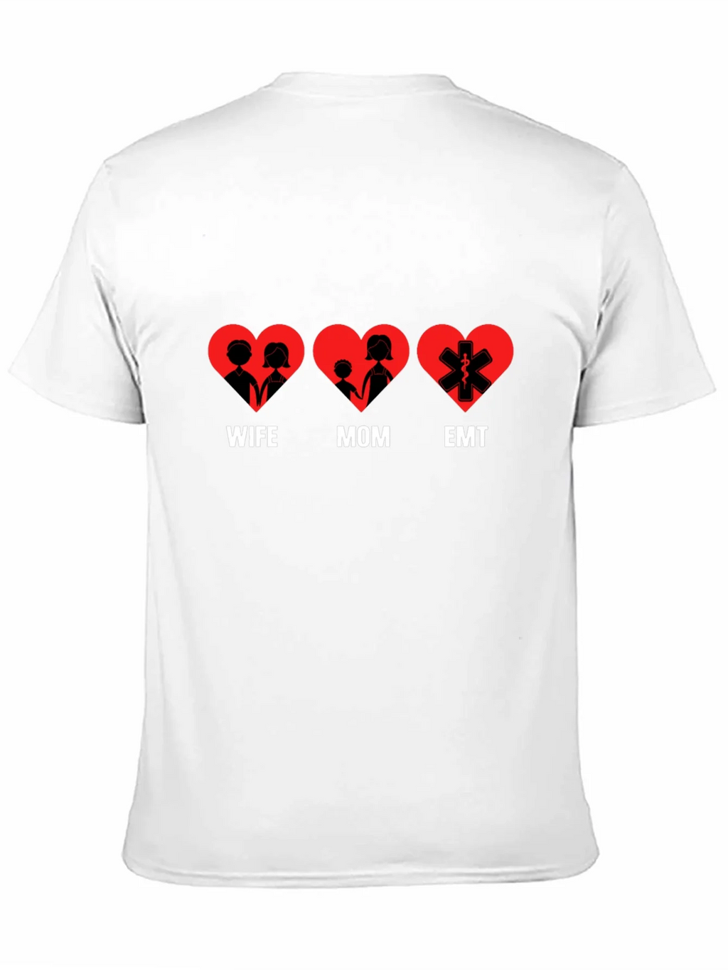 Wife Mom EMT Heart T-Shirt - Black Cotton Tee product image 10