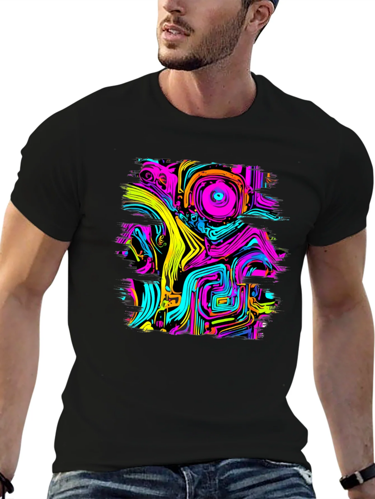 Psychedelic Circuit Print Tee - Vivid Rave Style product image 3