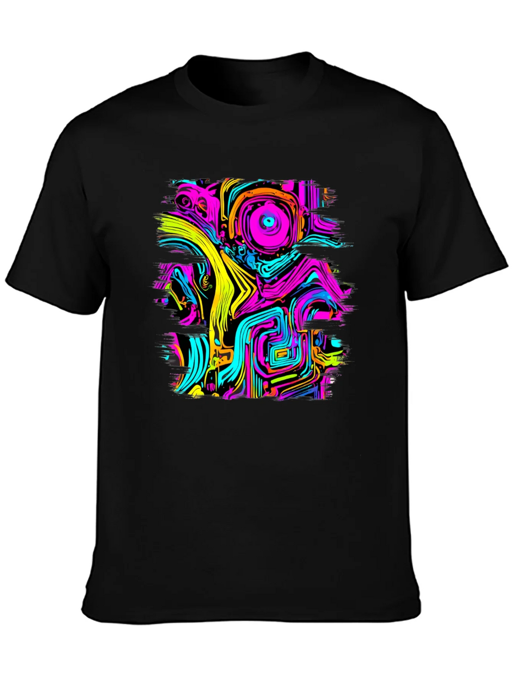 Psychedelic Circuit Print Tee - Vivid Rave Style product image 1