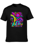 Psychedelic Circuit Print Tee - Vivid Rave Style product image 1