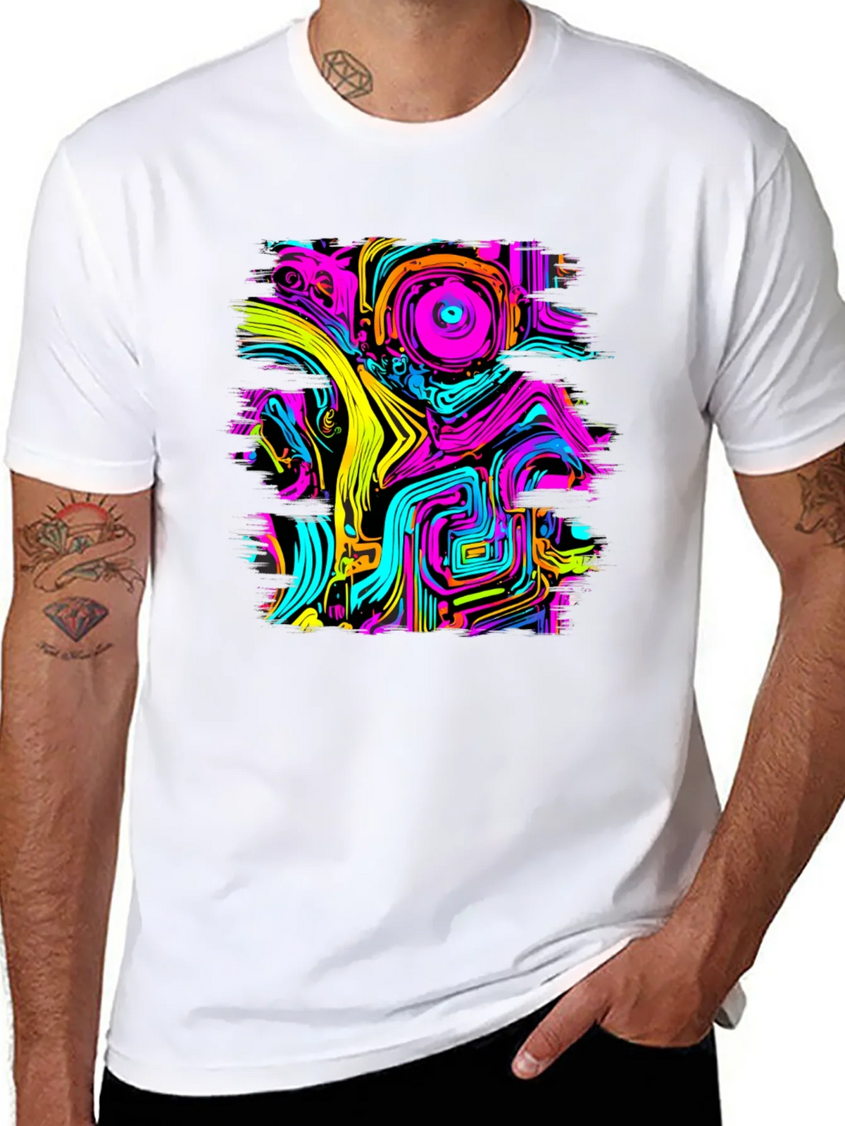 Psychedelic Circuit Print Tee - Vivid Rave Style product image 4