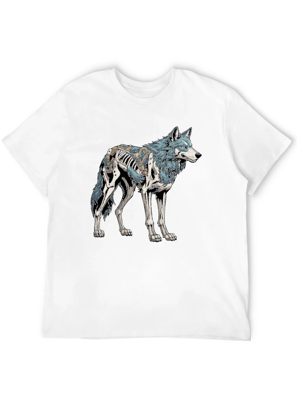 Wolf Skeleton Graphic Tee - Black Cotton T-Shirt product image 11