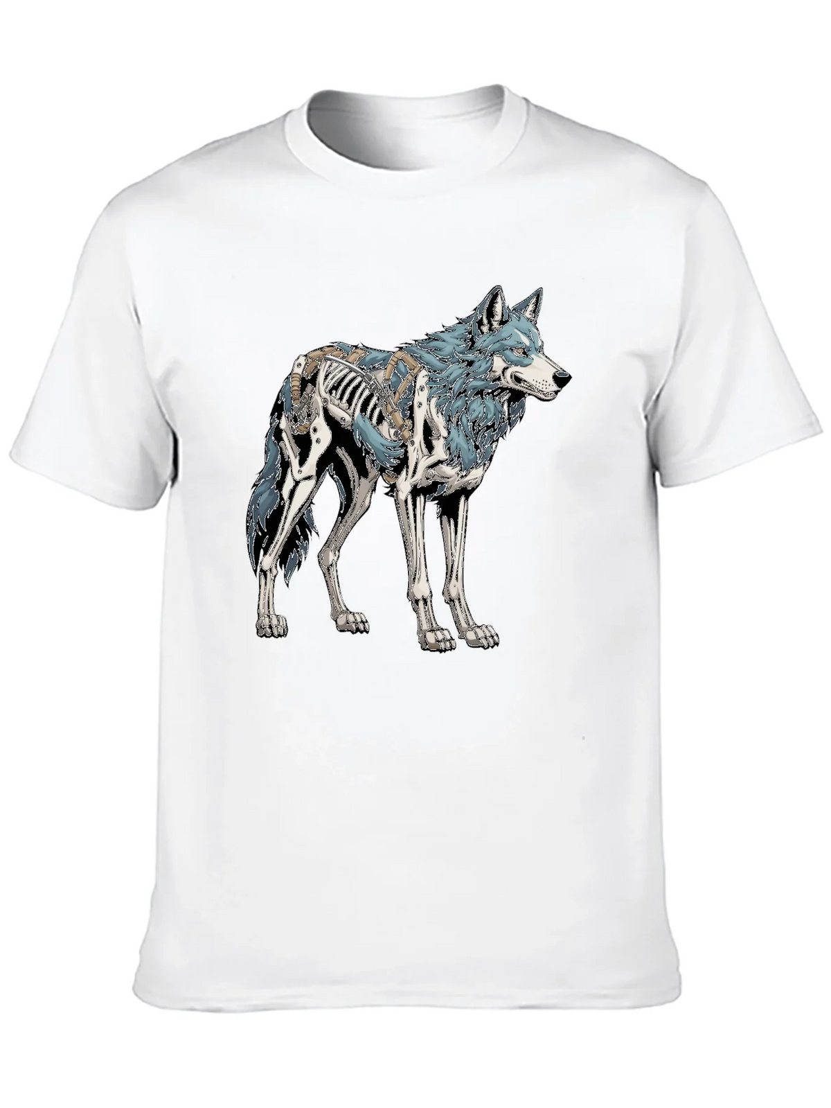 Wolf Skeleton Graphic Tee - Black Cotton T-Shirt product image 9