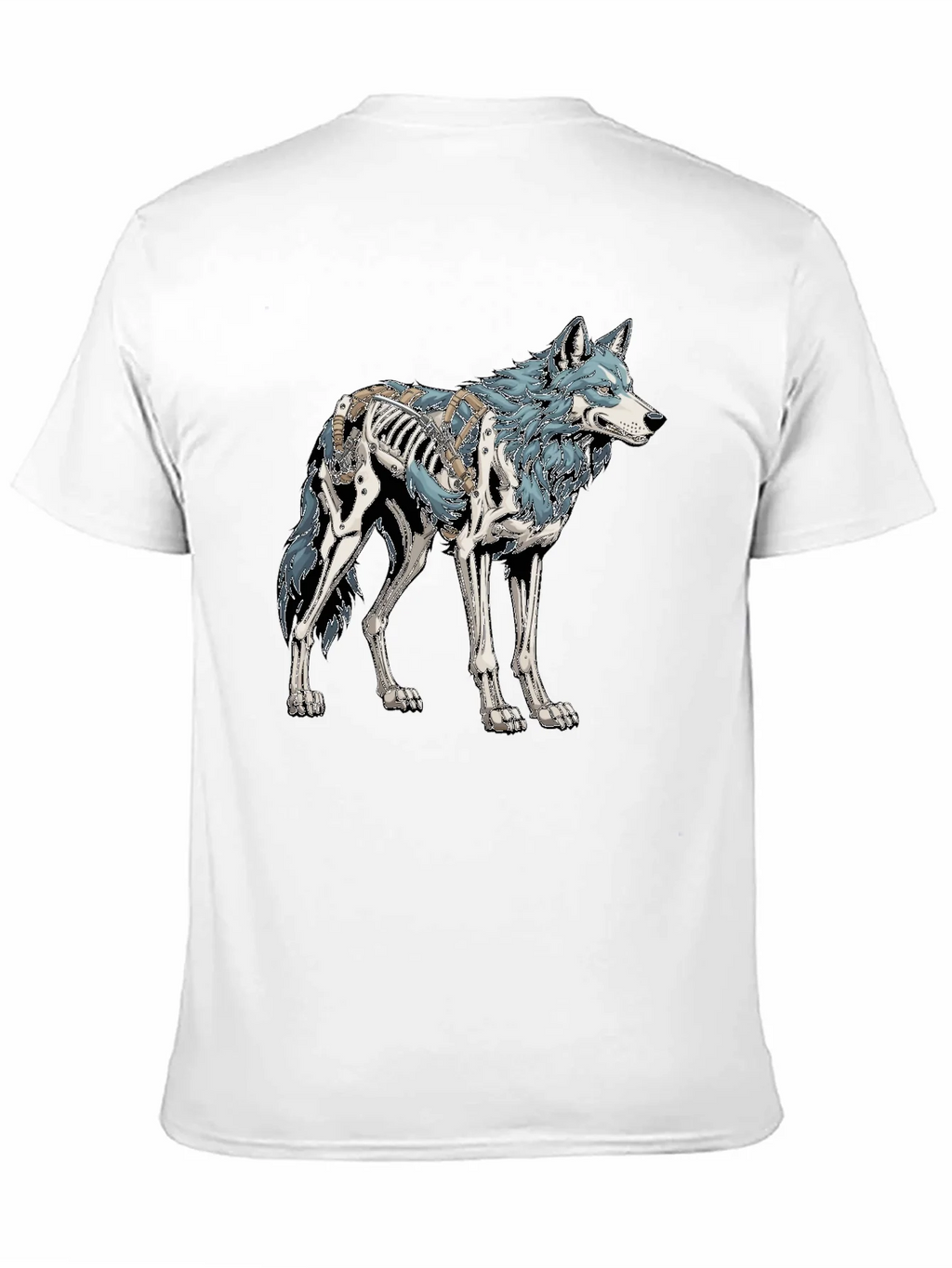 Wolf Skeleton Graphic Tee - Black Cotton T-Shirt product image 10