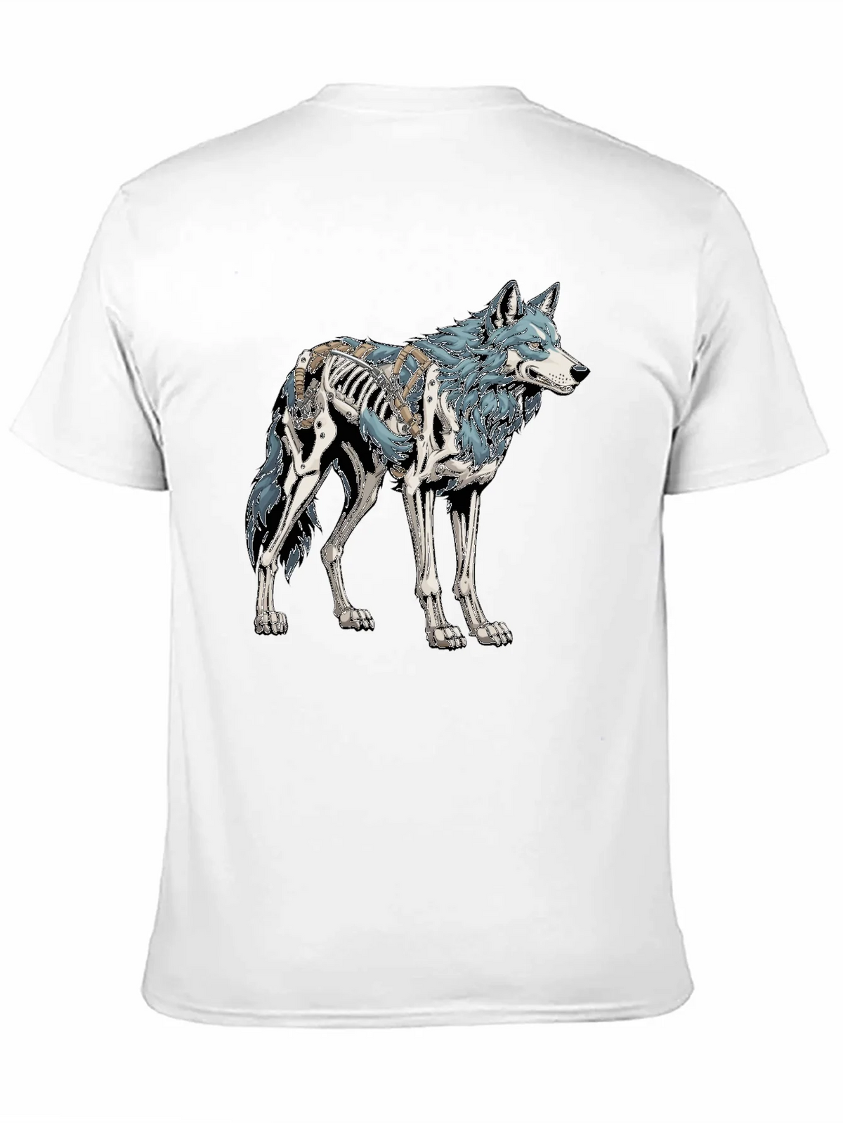 Wolf Skeleton Graphic Tee - Black Cotton T-Shirt product image 10