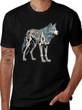 Wolf Skeleton Graphic Tee - Black Cotton T-Shirt product image 1