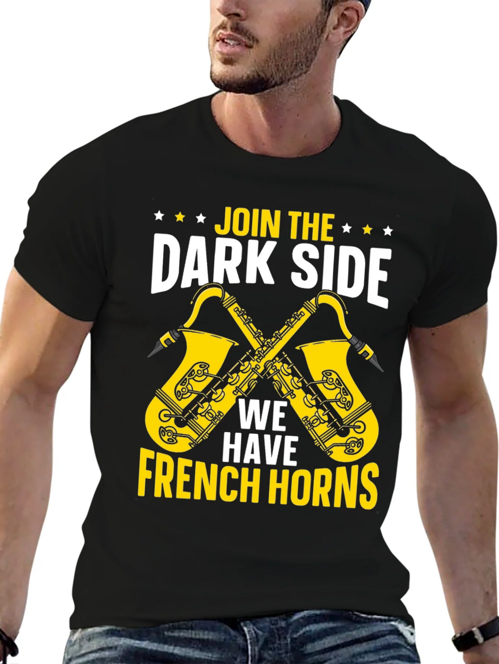 Join The Dark Side French Horns Graphic T-Shirt product image 6