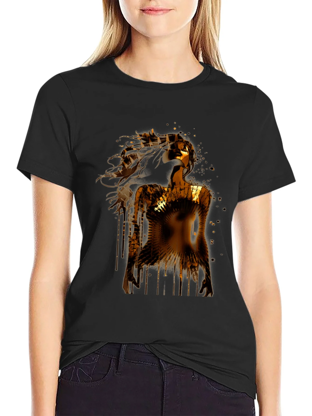 Golden Woman Graphic Black T-Shirt product image 2
