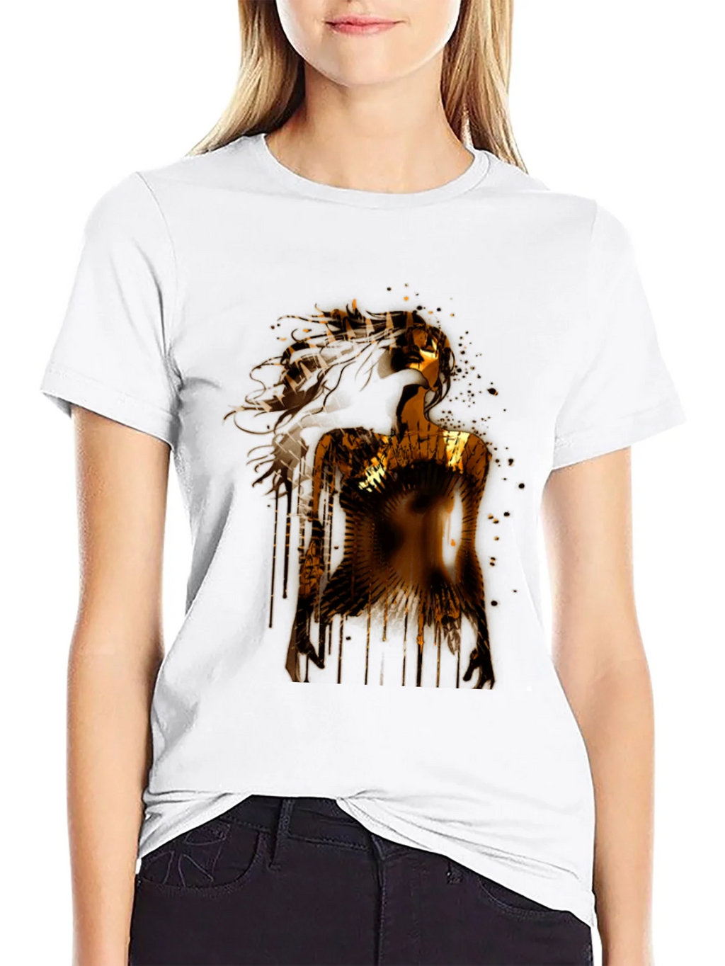 Golden Woman Graphic Black T-Shirt product image 8