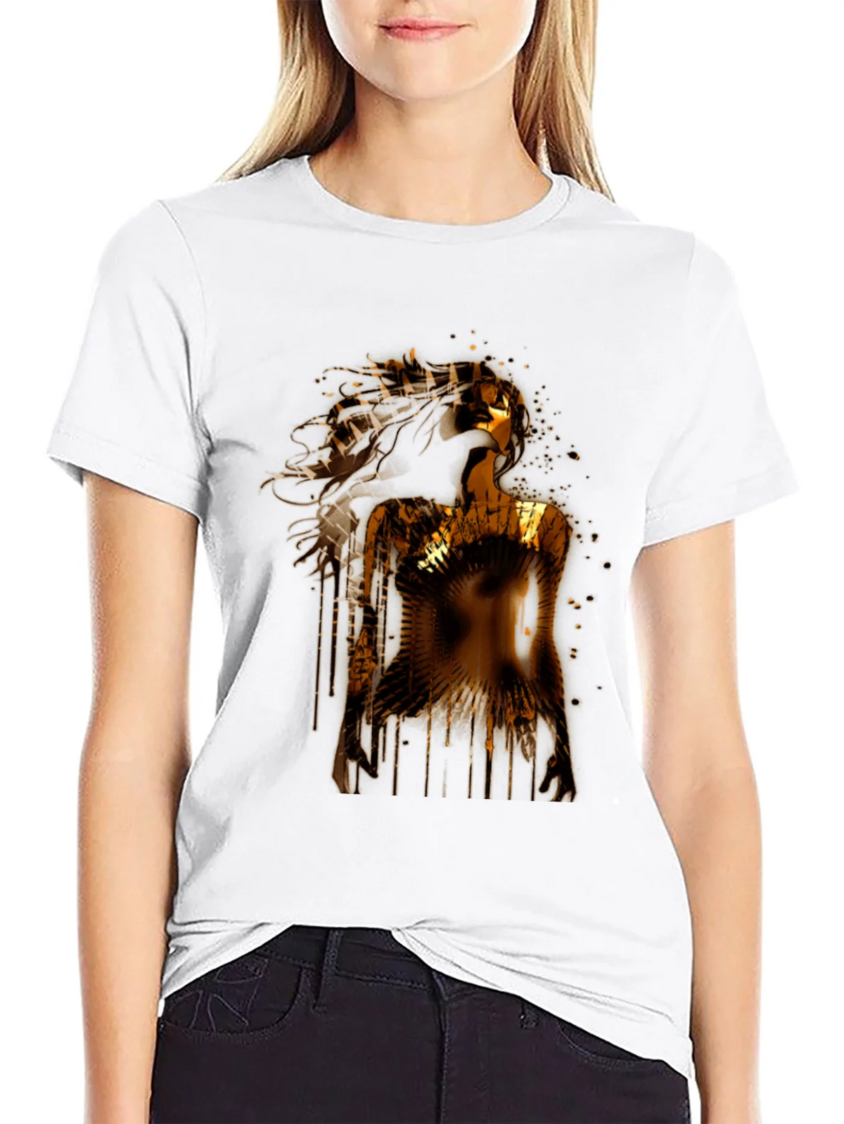 Golden Woman Graphic Black T-Shirt product image 8