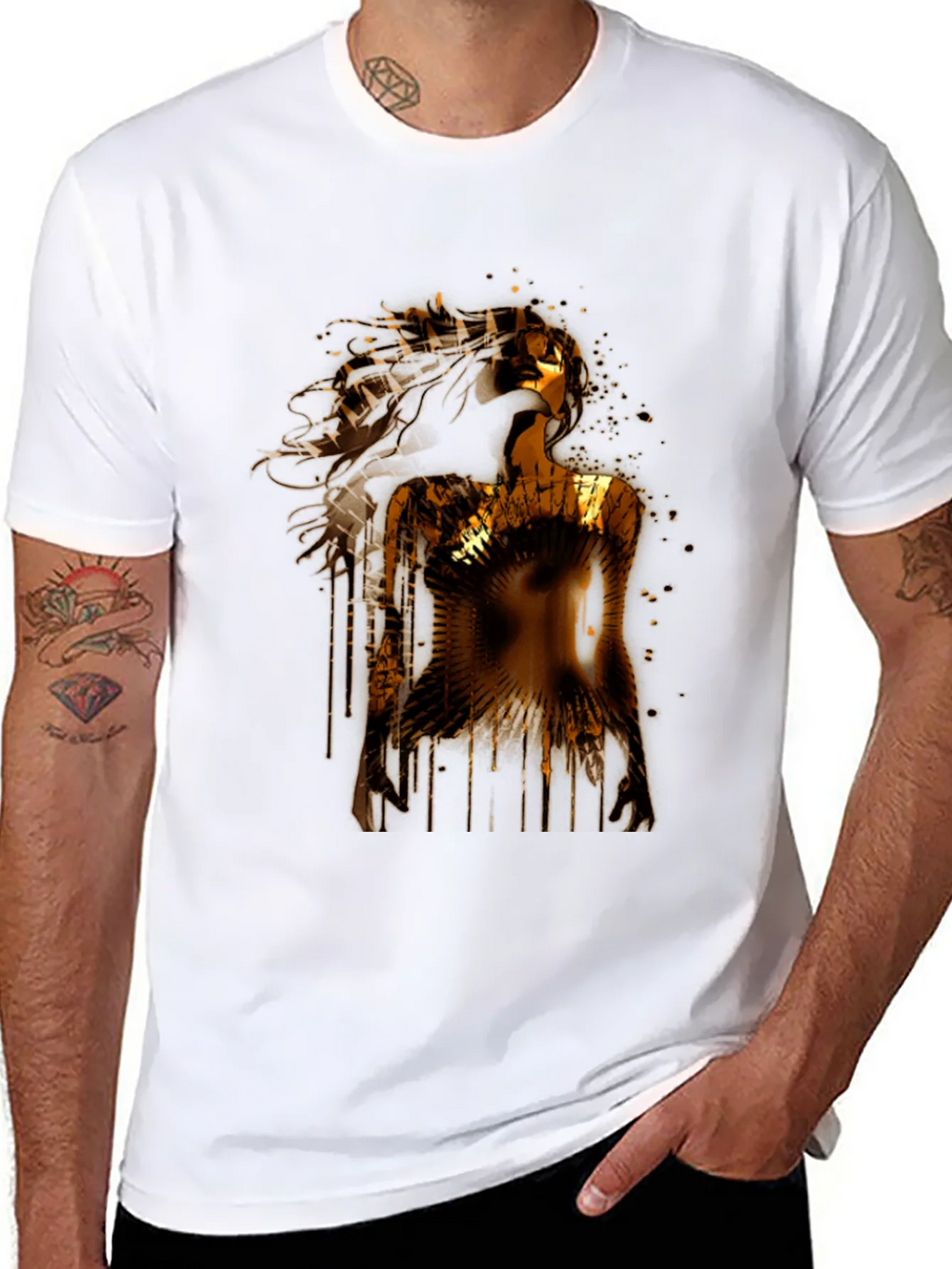 Golden Woman Graphic Black T-Shirt product image 7