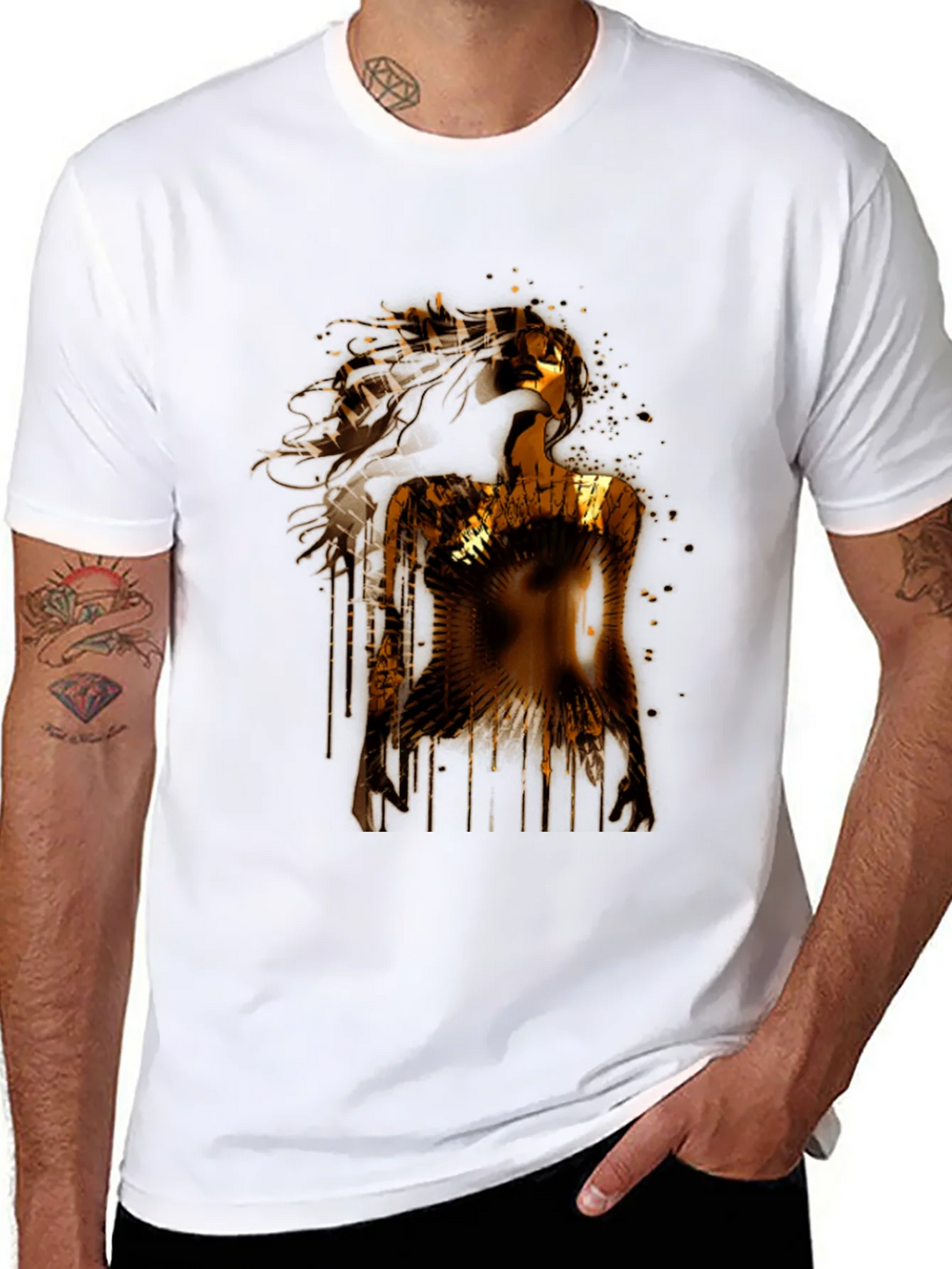 Golden Woman Graphic Black T-Shirt product image 7